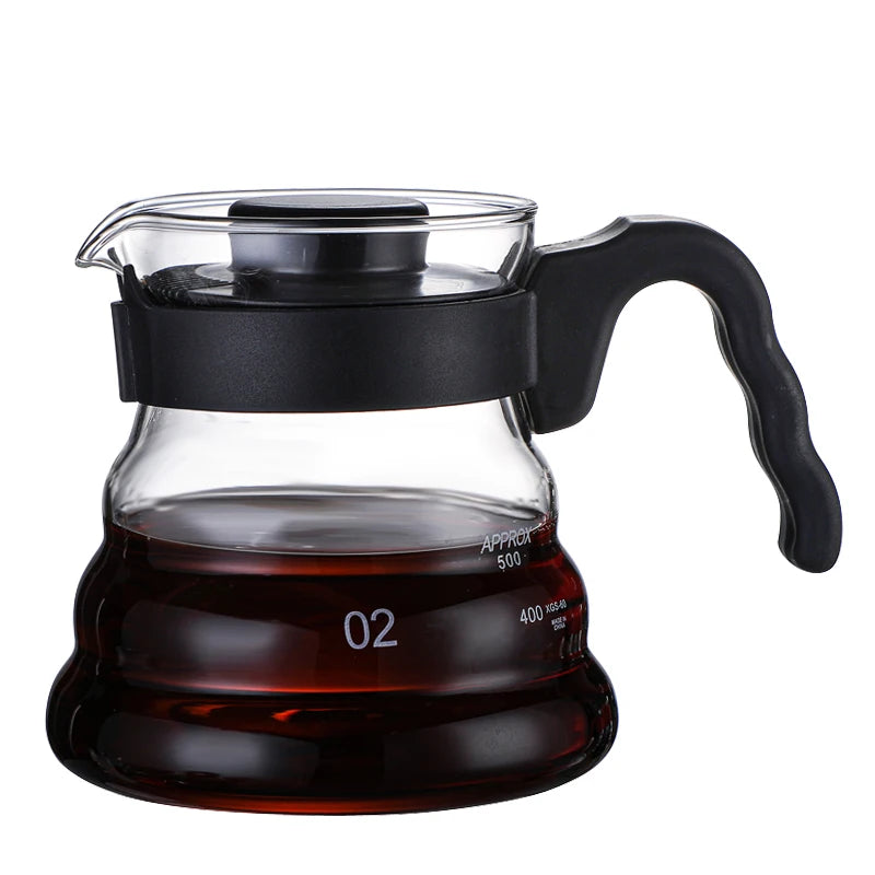 Chinese Wholesale Vendors Heat Resistant Borosilicate Glass Percolator Coffee Pot Coffee Maker Handle Red/Black 600ml Thermal