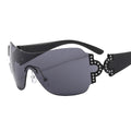 New Arriving Brand Oversized Frame Full Rimless Sunglasses Round Polarized Y2k UV400 Protection Steampunk for Women