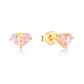 QX Custom OEM Vintage 925 Sterling Silver Ins Minimalist Heart 18K Gold Plated Zircon Stud Earrings Fine Jewelry Women