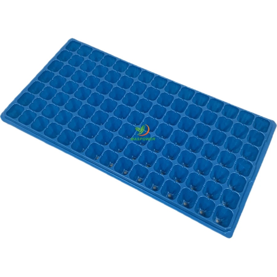 Blue Color 72 200 288 Cells Seed Starter Tray Seedling 0.8 mm Thickness for Fruits vegetable Germination