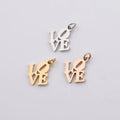16 * 19mm Love Hollow English Pendant DIY Stainless Steel Accessory with 0.8 * 5mm Hanging Ring Pendant Accessory