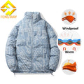 Fengway Eco-Friendly Winter Puffer Coat Zipper Thick Reversible Design Stand Collar Printed Casual for Men-Custom Manufacturers