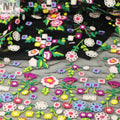 Nanyee Textile Flower Design Multicolored Thread Embroidered Net Fabric