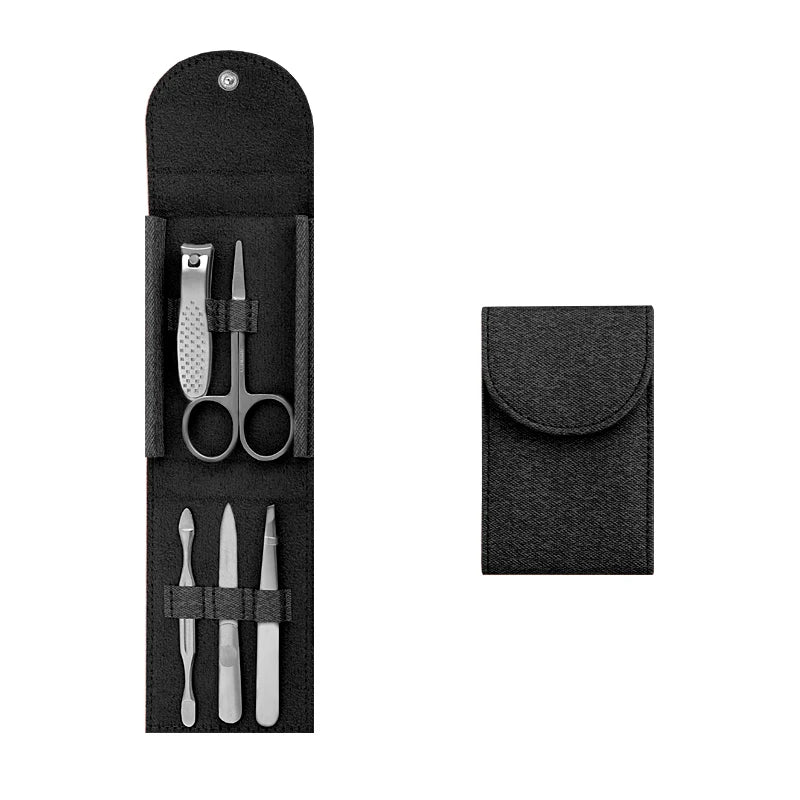 Wholesale 5PCS Portable Stainless Steel Manicure & Pedicure Kit Personal Nail Grooming Set with Customized Logo