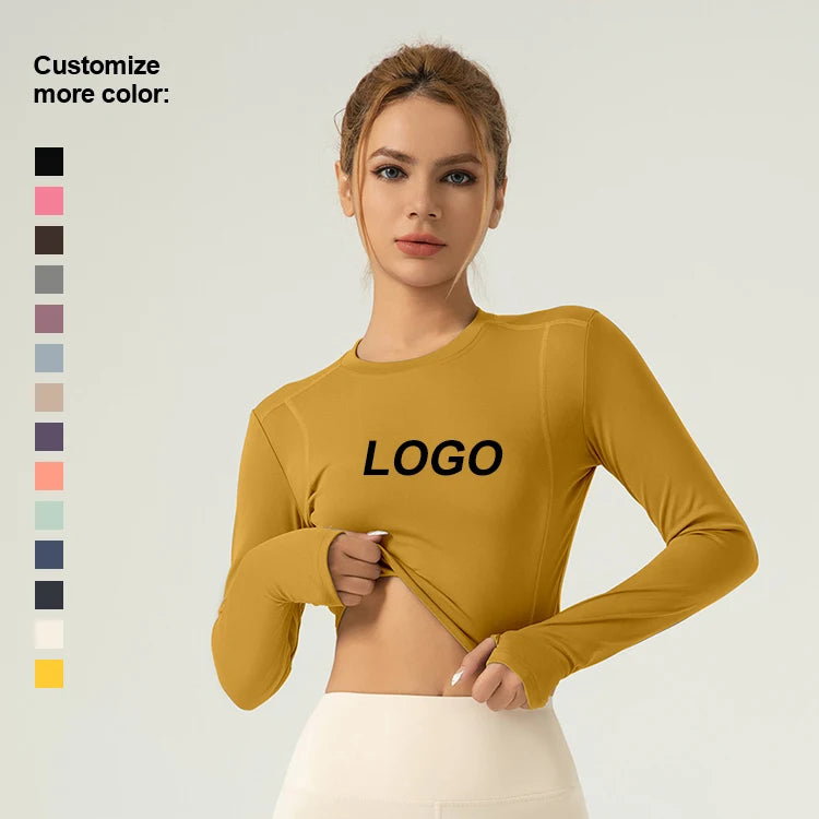 Hot Selling Ladies Outdoor Fitness Pullover Shirts Women's Longsleeve Top Breathable and Lightweight