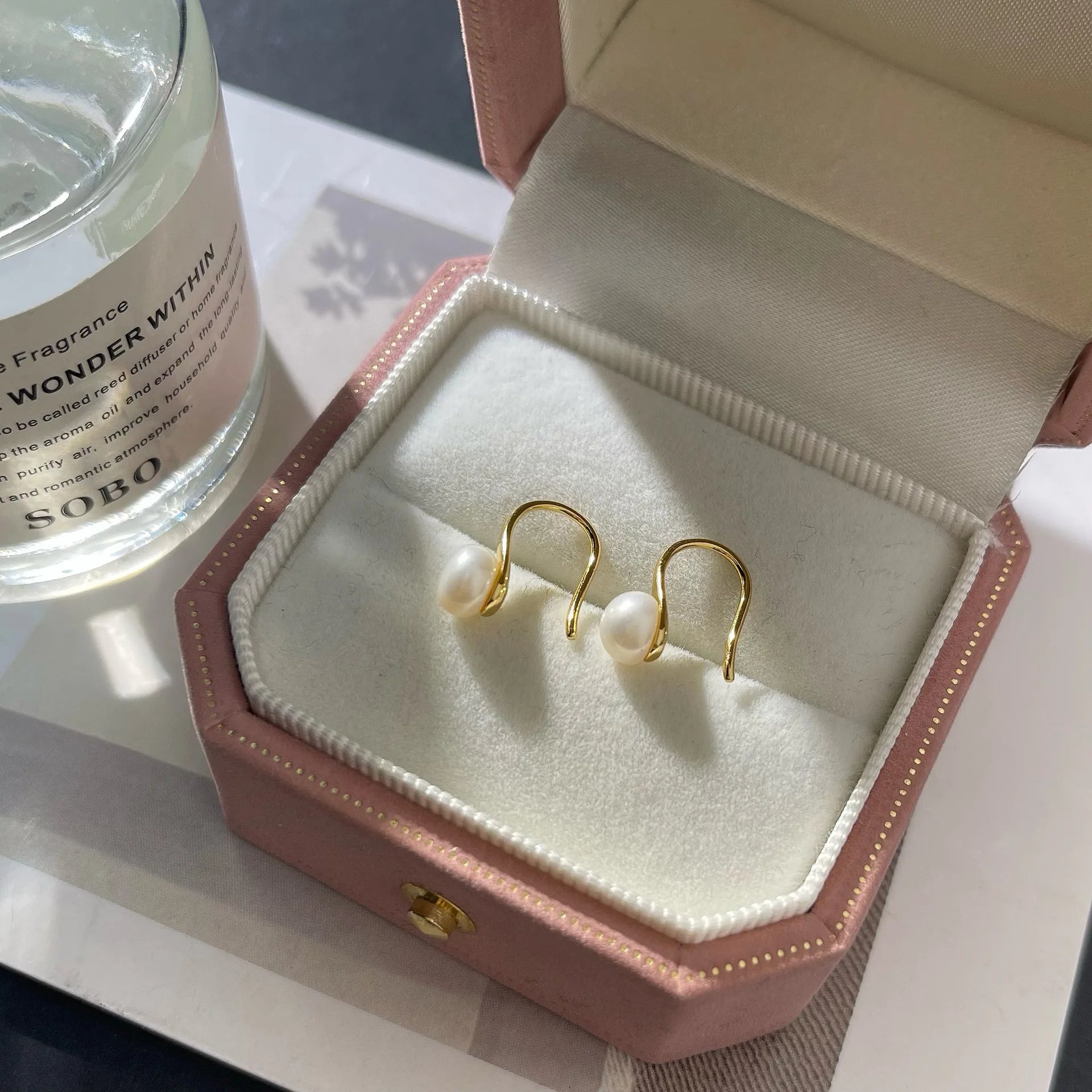 Natural Freshwater Drop Shape Pearl Earrings 925 Sterling Silver Earring for Women