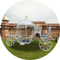 Sightseeing White Wedding Horse Carriage Tourist Cart Wagon Bridal Victoria Horse-Drawn Carriage Carts Special Transportation