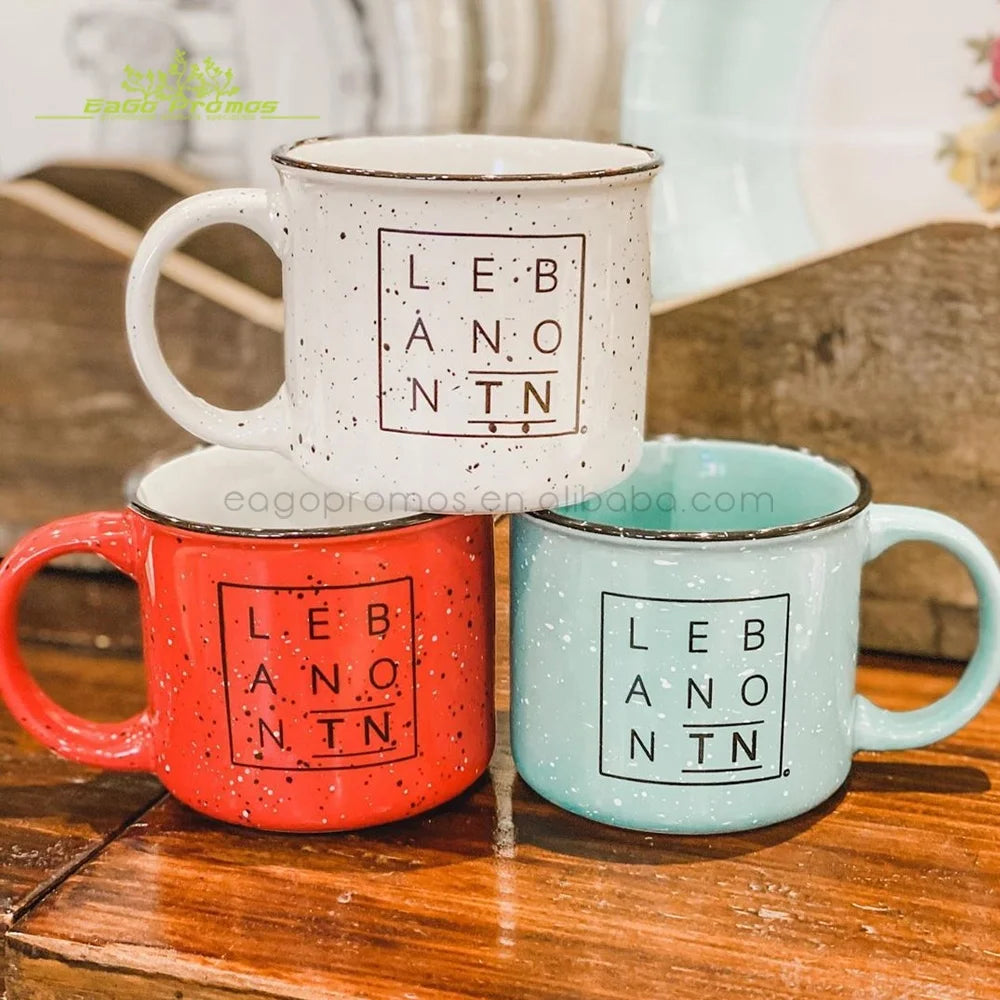 2025 2026 China Manufacturer Creative 15oz Custom Logo Specked Ceramic Campfire Mug for Picnic