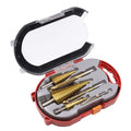 6pcs Titanium Coated Drill Bit Set Woodworking Hole Enlarging Grooving Kit with Plastic Storage Case