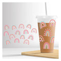 Custom UV DTF Cup Wrap Transfers Easily Transfer Cold Cup Stickers Wrap Waterproof Transfer Printing UV DTF Cup Wraps 24oz Glass