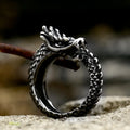SS8-929R Steel Soldier Hot Selling Punk Men Rings Gothic Vintage Dragon Head Adjustable Ring Jewelry for Boys