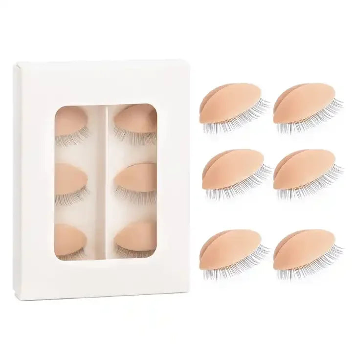 Vender Supply Lash Tools Eyelash Mannequin Head Replacement Eyelids Silicone Removable Training Eyelids for Lash