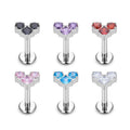 G23 Titanium 16G Ear Studs Zircon Top Labrets Ear Cartilage Piercing Tragus Conch Daith Helix Lobe Fashion Piercing Jewelry