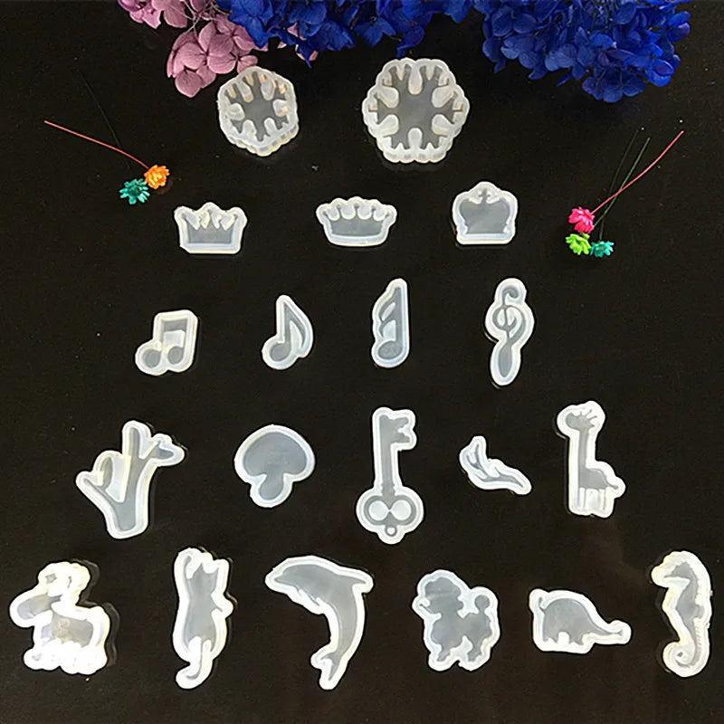 5122 note an crown snowflake animal epoxy Pendant decorate cake Resin Crystal Glue Silicone Mold Aromatherapy for 3D Mould