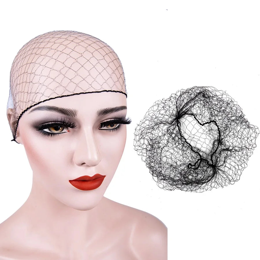 AliLeader Multi Color Black Invisible Hair Nets Nylon Knitted Mesh Hair Nets Decorative Hair Nets for Wig Packaging