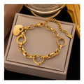 Wholesale New Arrival Simple Design Stainless Steel 18k Gold Plated Hollow Heart Elephant Women Bangle Bracelet for Women