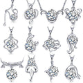 Isunni Custom Zodiac Jewelry Necklace Zircon Sterling Silver Zodiac Necklace