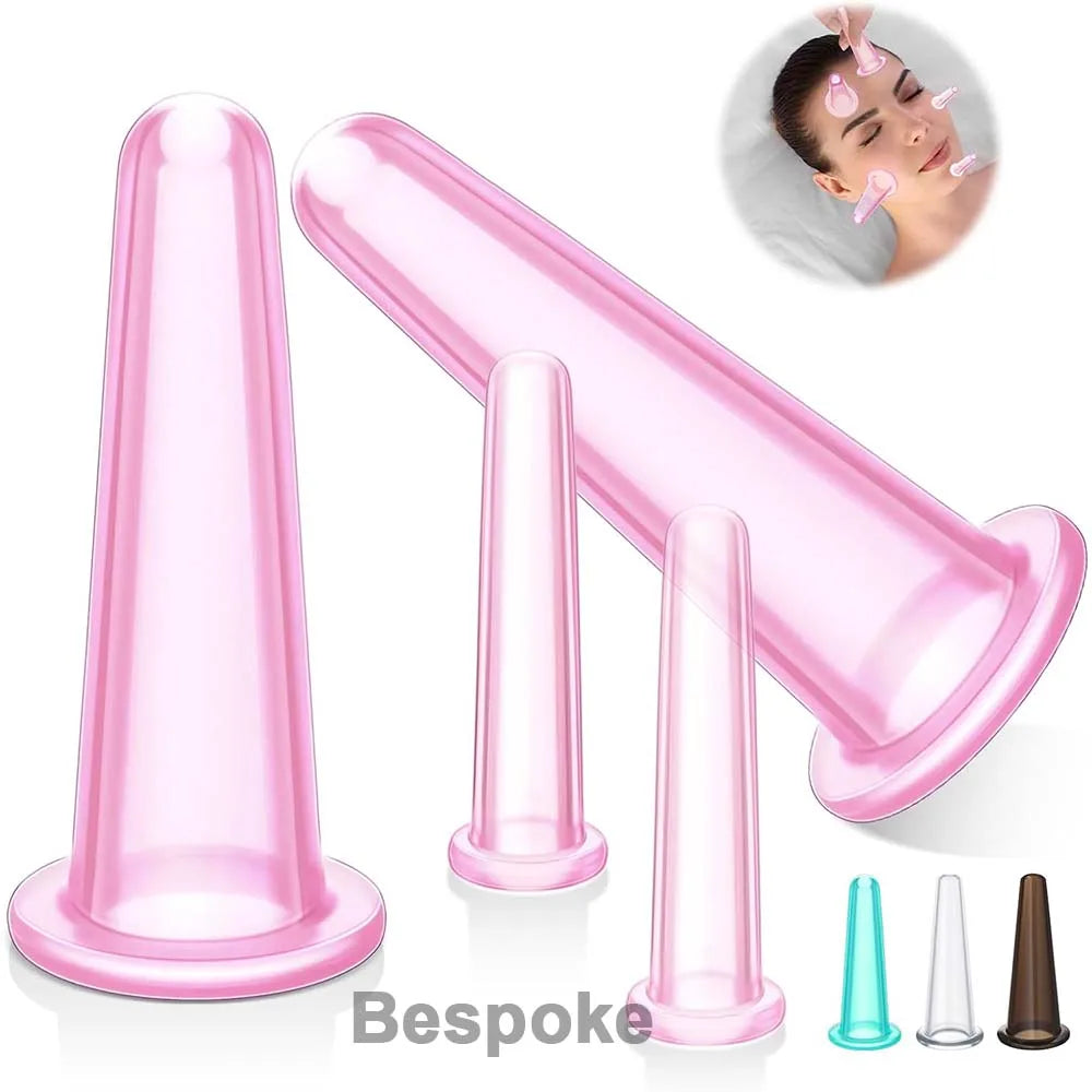 Custom Logo Face Cupping Set Facial Cupping Set for Face and Eye Massage Silicone Massage Vacuum Anti Aging Beauty Tool
