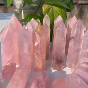Pretty Rose Quartz Tower Wholesale Price Gift for Friends Best Decoration Spirit Quartz