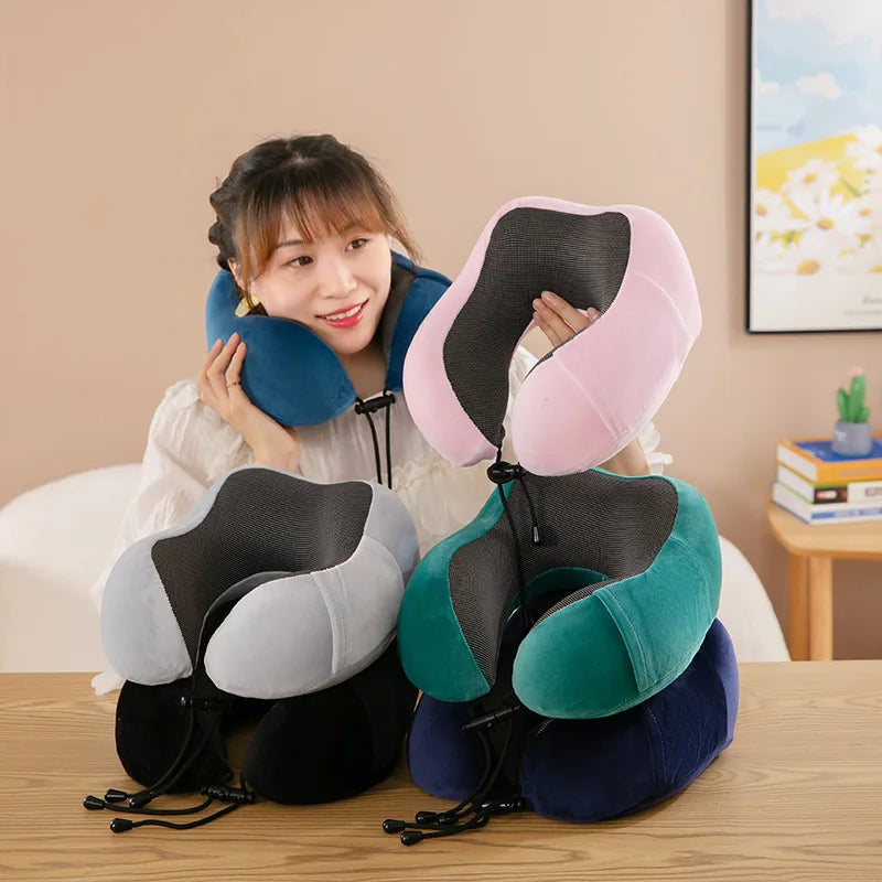 New Slow Rebound Memory Cotton U-shaped Pillow Multifunctional Neck Pad for Automotive Home