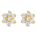 Gemnel Classic 925 Sterling Silver Mini 4.5mm Flower Design Crystal Stud Earrings Women