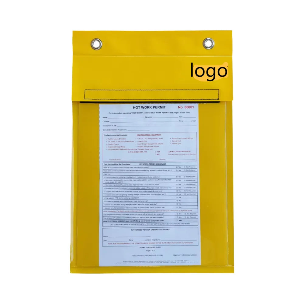 Waterproof PVC Logbook Pouch Holder with Magic Tape Permit Document Storage Pouch for Plant Logbook Special Purpose Bags & Cases