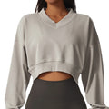 Loose Long-sleeved Sports Sweater Women's Outdoor Fitness Wear V-neck Casual Top Fashion Sweater