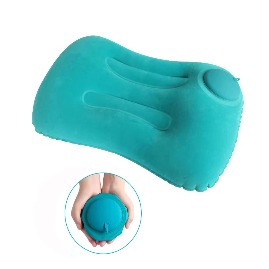 OEM Lightweight Rectangular Portable Inflatable Pillow for Beach Neck Camping Travel Hot Sale Waterproof Air Press Pump Folding