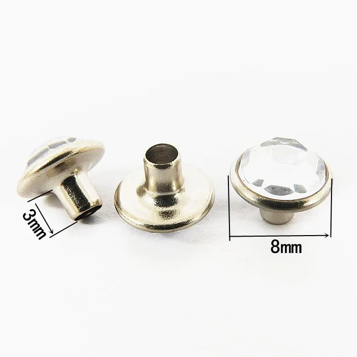 Custom Garment Accessory Rhinestone Decorative Rivets Accessory Tubular Rivet Brass Cloth Shoe Studs Rivets for Leather Painted