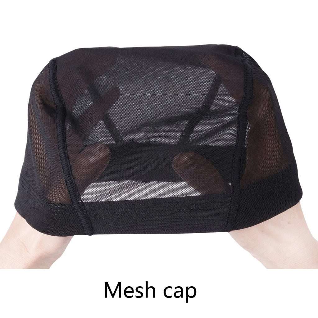 Custom Package Black Mesh Dome Wig Caps Easier Sew in Hair Stretchable Weaving Cap Elastic Nylon Breathable Mesh Net Hair Net