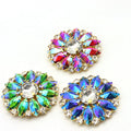 40mm Sew on Charming Multicolor Rhinestone Appliques Crystal Patch Applique for Clothing
