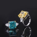 925 Sterling Silver Square Cubic Zirconia Cz Band Ring Stone Bridal Halo Princes Cushion Fine Jewelry for Women