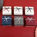Wholesale Custom Heaven and Earth Cover Square Shape Paper Jewelry Packaging Gift Box for Earrings Watch Elegant Bow Design