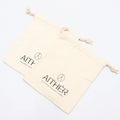 Custom Natural Eco Friendly Beige 100% Cotton Drawstring Bag with Logo Brand Printing for Shoe Caps Packaging Dust Pouch