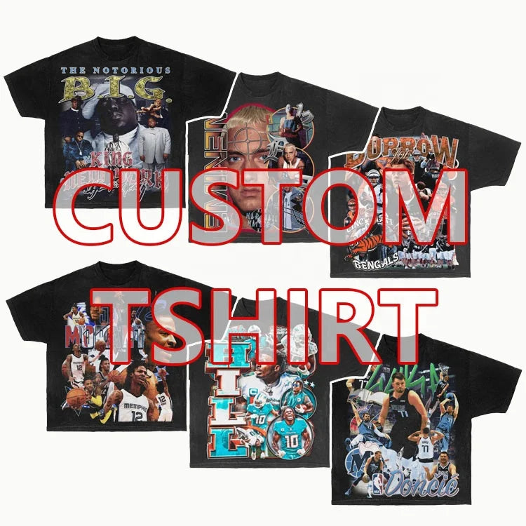 Custom High Quality Streetwear 2023 Hip Hop Black Oversized Acid Wash Men's Dtg Printing logo Vintage Graphic T-shirt for Men
