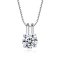 CZCITY 1.0ct Round Diamond Pendant Moissanite Necklace S925 Sterling Silver Chain Necklace