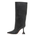 Plus Size Designer Fashion  Heeled Black High Martini Sculpted Heels Wide Mid Calf Women White Boots for Big Calves