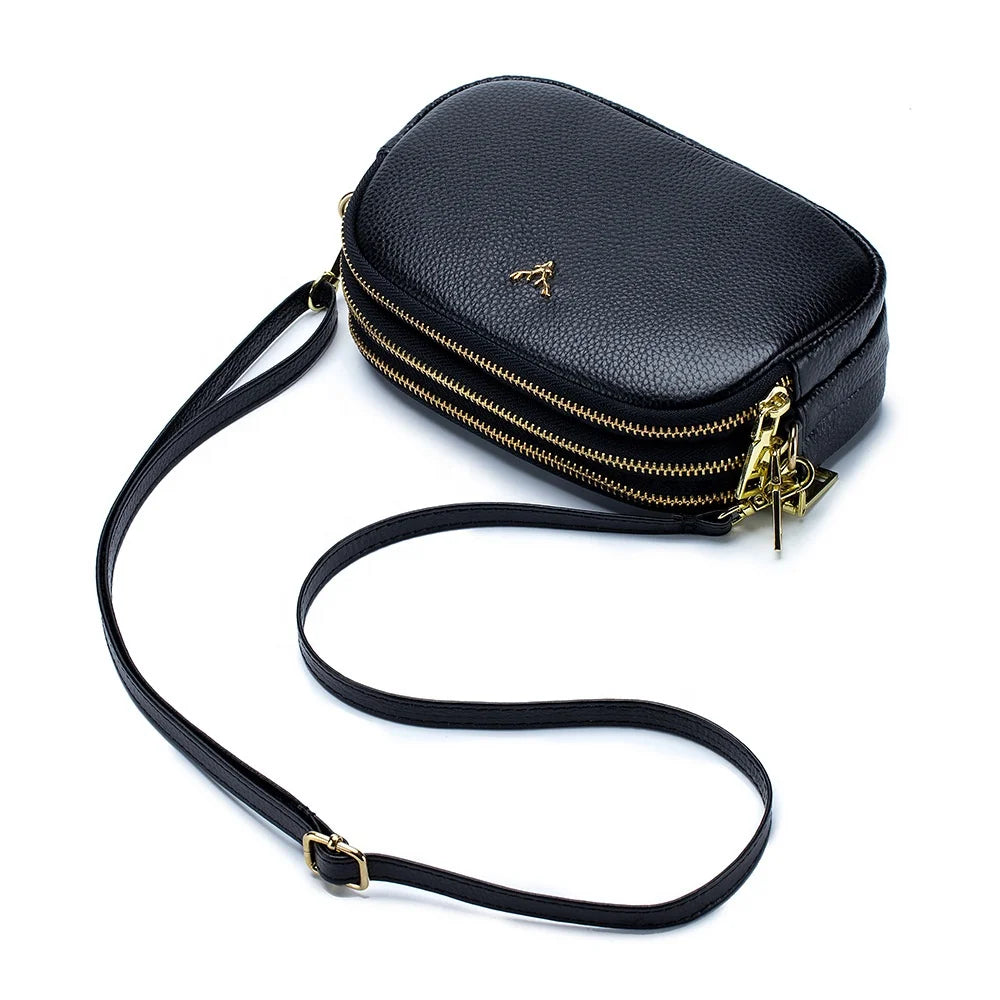 Real Cowleather Soft Small Leather Shoulder Bag for Ladies Light Weight Crossbody Small Messenger Bag Mobile Phone Shoulder Bags