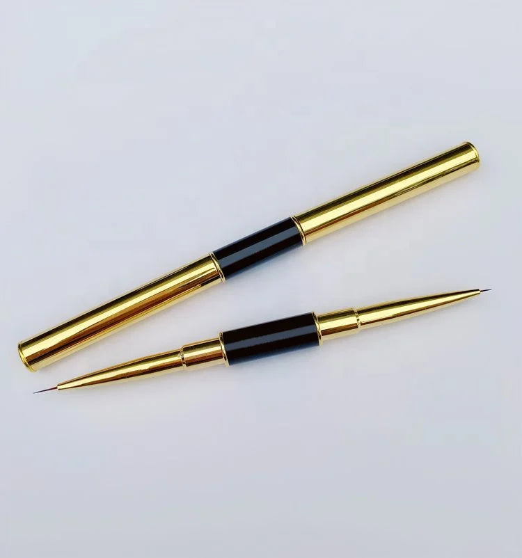 Yihuale Rose Gold Metal Handle Nail Brush Set Design Gel Polish Painting Drawing Acrylic Gel Nail Brushes Nail Art Liner Brush
