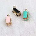 Custom Zinc Alloy Metal Pendants 3D Mini Enamel Bus Fire Fighting Truck Charm for Earing Bracelet Necklace Jewelry Marking