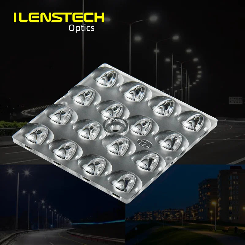 ILENSTECH 16 in 1 LED Lens 50mm Square Module Lens T2M Optical Peanut Lens for Street Light