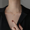 INS 18k Real Gold Plating Titanium Steel Chain Zircon Necklaces Non Tarnish 316L Stainless Steel Crystal Zircon Necklace
