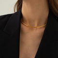 G2665 Wholesale Collier Stainless Steel 18k Pvd Gold Plated Collar Neck Cuffs Choker Minimalist Necklace Jewelry Necklaces