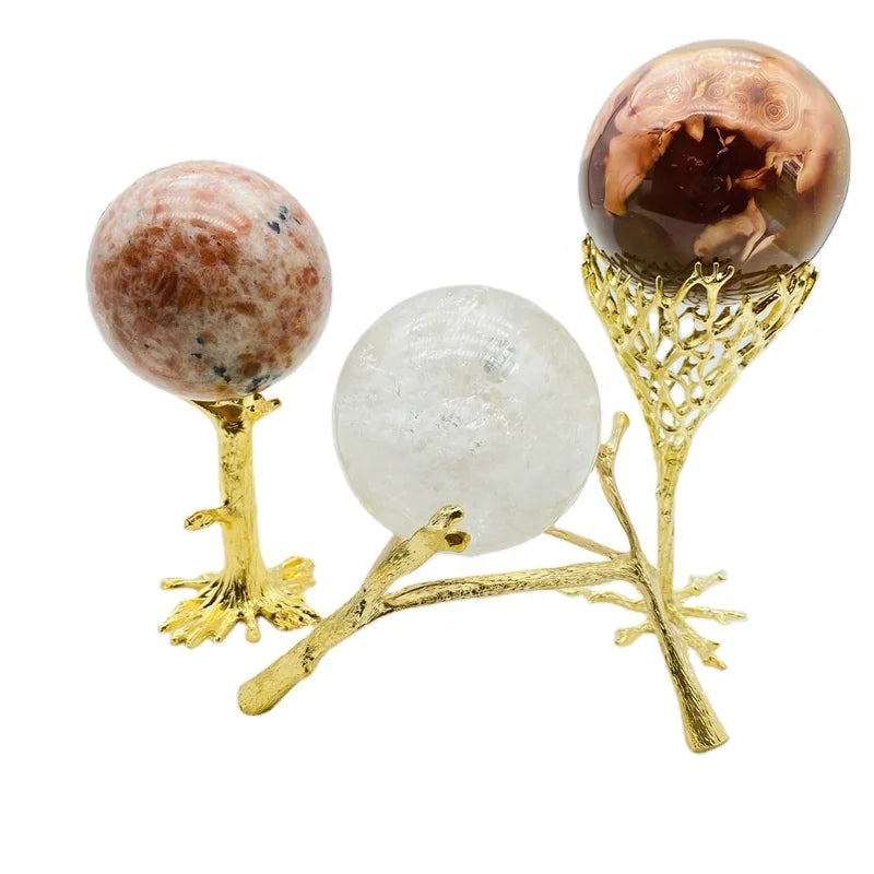 Wholesale Crystal Sphere Stand Gold Shape Metal Stand