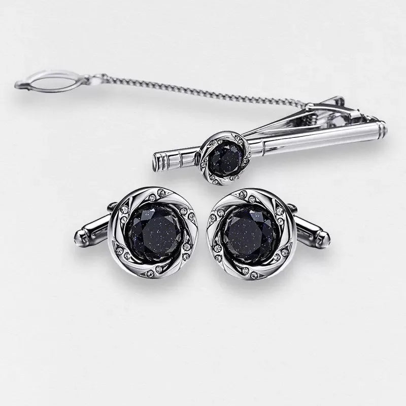 Fashion Jewelry Joyas Designer Mens Tie Clip Cufflinks for Wedding Cuff Links & Tie Clips Sets