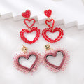Hot Selling Heart Shaped Seed Beads Style Copper Fahion Jewelry Earrings for Women