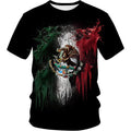 Fitspi Men's Mexico Mexican Flag Crew Neck Short Sleeves T-shirt Wholesale T Shirt Dropshipping Tshirt