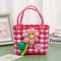 Small Colorful Handwoven Christmas Gift Bag Cute PP Plastic Picnic Holiday Beach Bags with Handbag Handmade for Children