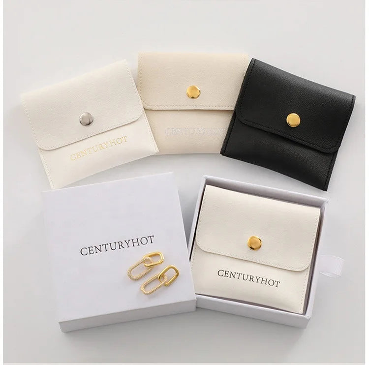 Custom Logo Recyclable PU Leather Waterproof Thickened Storage Envelope Bag