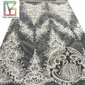 High-Quality African White Embroidered Sequins Beaded Lace Fabric Luxury Bridal Tulle Embroidery Lace Fabric For Dresses Women
